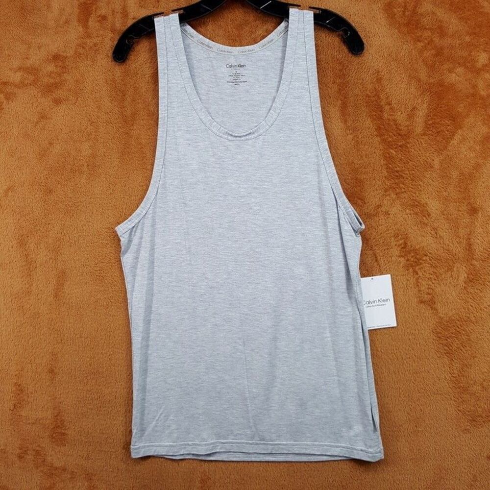 CALVIN KLEIN Shirt Mens Small Grey Pullover Sleep Tank Modal Ultra Soft